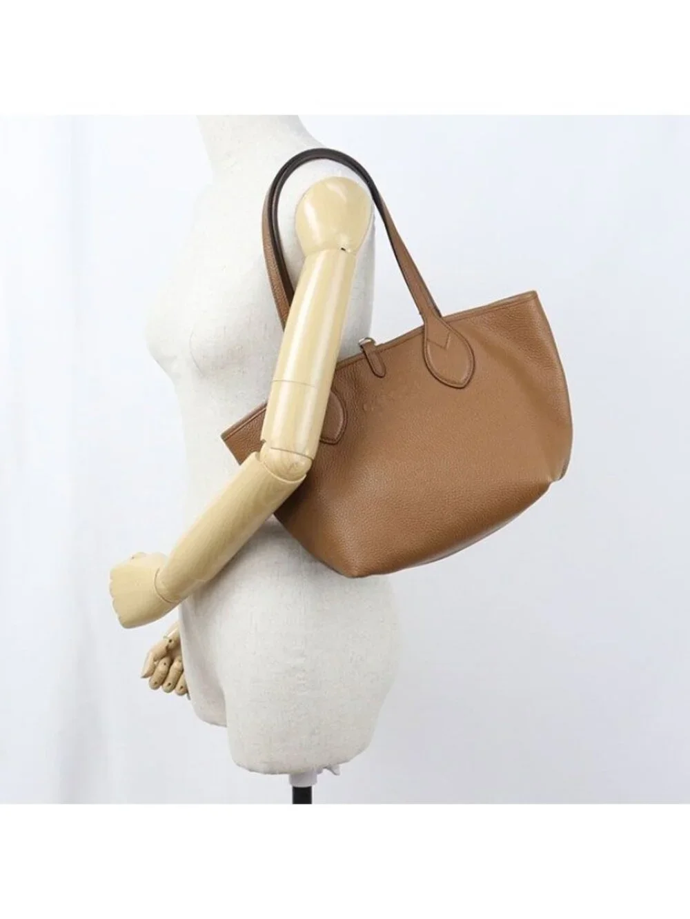 Gucci Reversible Tote Bag Leather GG Canvas